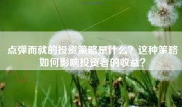 点弹而就的投资策略是什么？这种策略如何影响投资者的收益？