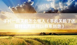 手机一直关机怎么找人（手机关机了还要什么方法可以联系到他）