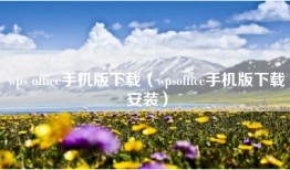 wps office手机版下载（wpsoffice手机版下载安装）