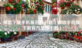 微信下载手机版官方下载（微信手机版下载官方免费下载）