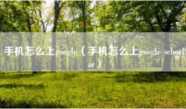 手机怎么上google（手机怎么上google schorlar）