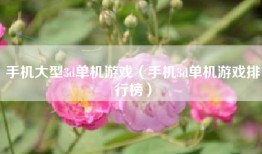 手机大型3d单机游戏（手机3d单机游戏排行榜）