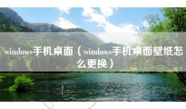 windows手机桌面（windows手机桌面壁纸怎么更换）