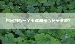 如何判断一个关键词是否竞争激烈？