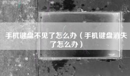 手机键盘不见了怎么办（手机键盘消失了怎么办）