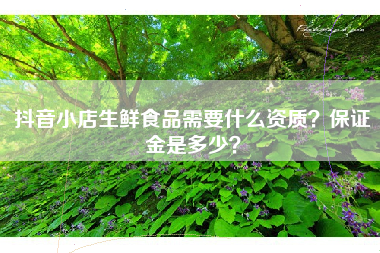 抖音小店生鲜食品需要什么资质?保证金是多少? 抖音小店生鲜食品需要什么资质?保证金是多少?