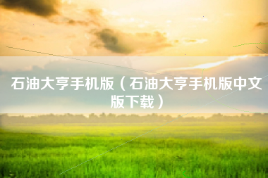 石油大亨手机版（石油大亨手机版中文版下载）